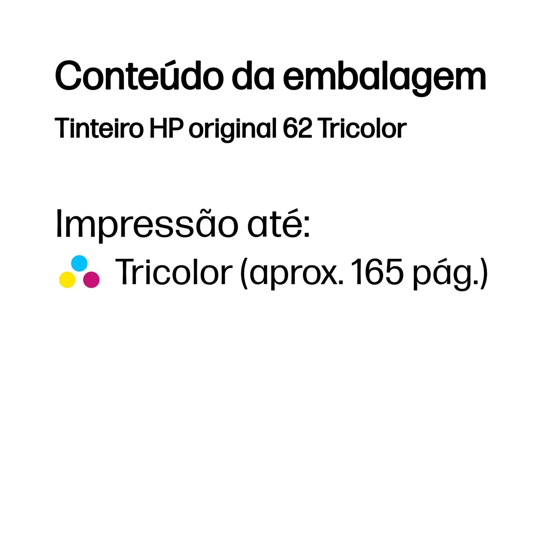HP Tinteiro original 62 Tricolor, miniatura 3