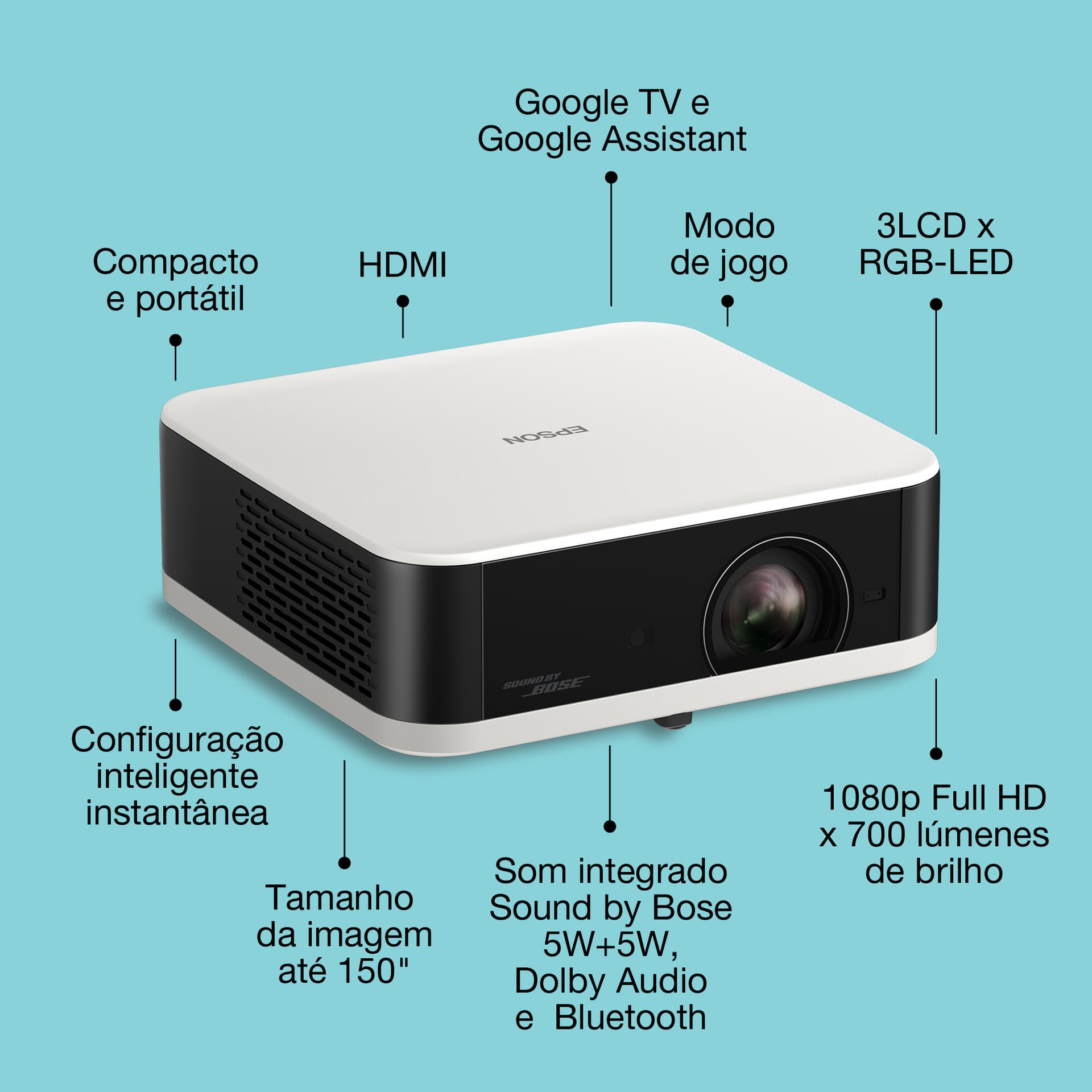 Epson Lifestudio Pop — EF-61W Branco diamante, miniatura 6
