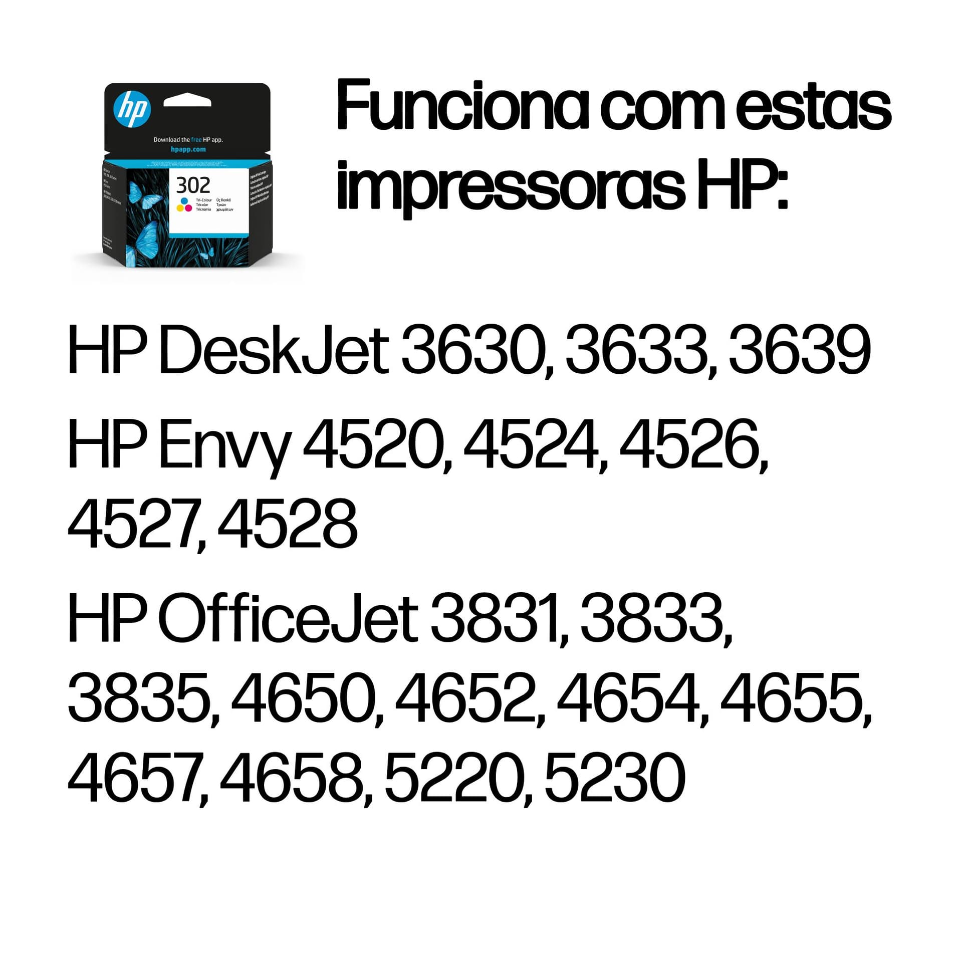 HP Tinteiro original 302 Tricolor, miniatura 2