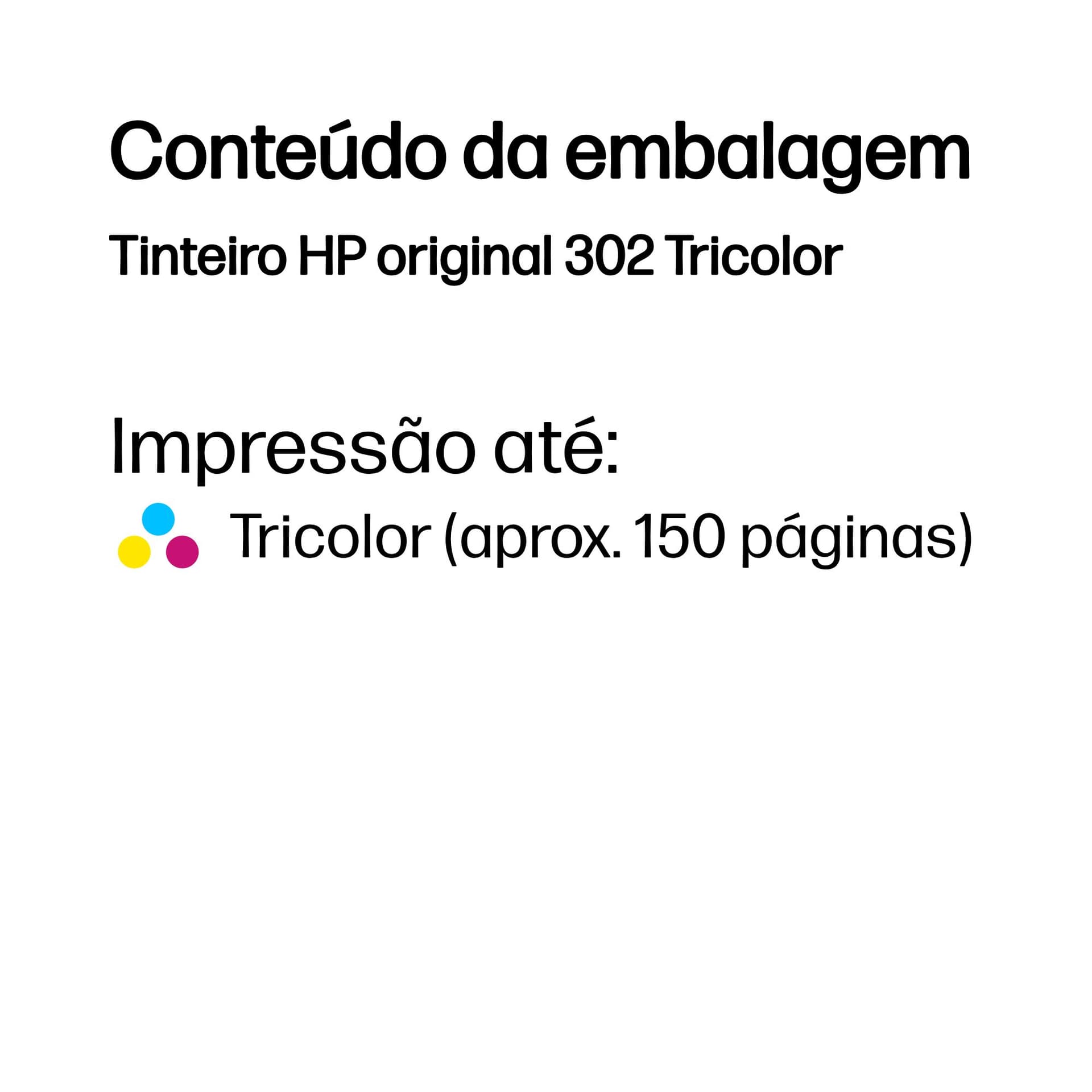 HP Tinteiro original 302 Tricolor, miniatura 3