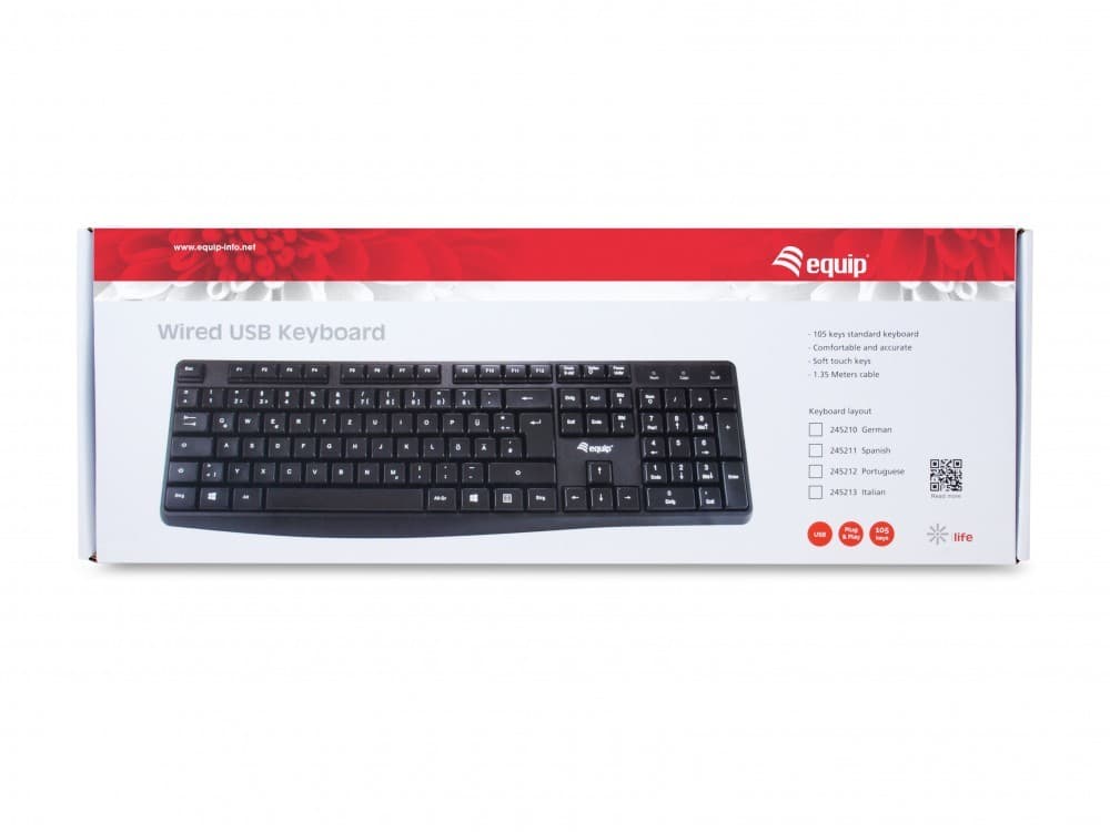 EQUIP LIFE TECLADO STANDARD 105 TECLAS USB BLACK — miniatura 2