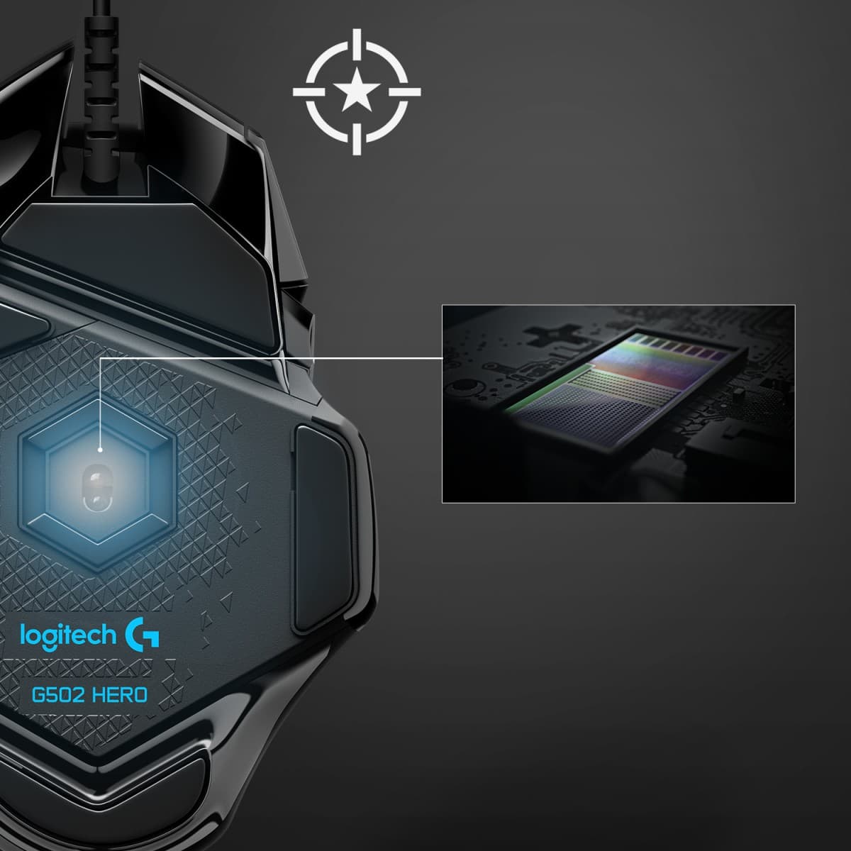 Logitech Gaming Mouse G502 (Hero) - Rato - óptico - 11 botões - com cabo - USB — miniatura 3