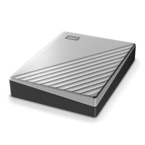 WD My Passport Ultra WDBFTM0040BSL - Disco rígido - encriptado - 4 TB - externa (portátil) - USB 3.0 (USB C conector) - 256-bits AES - prata — miniatura 4