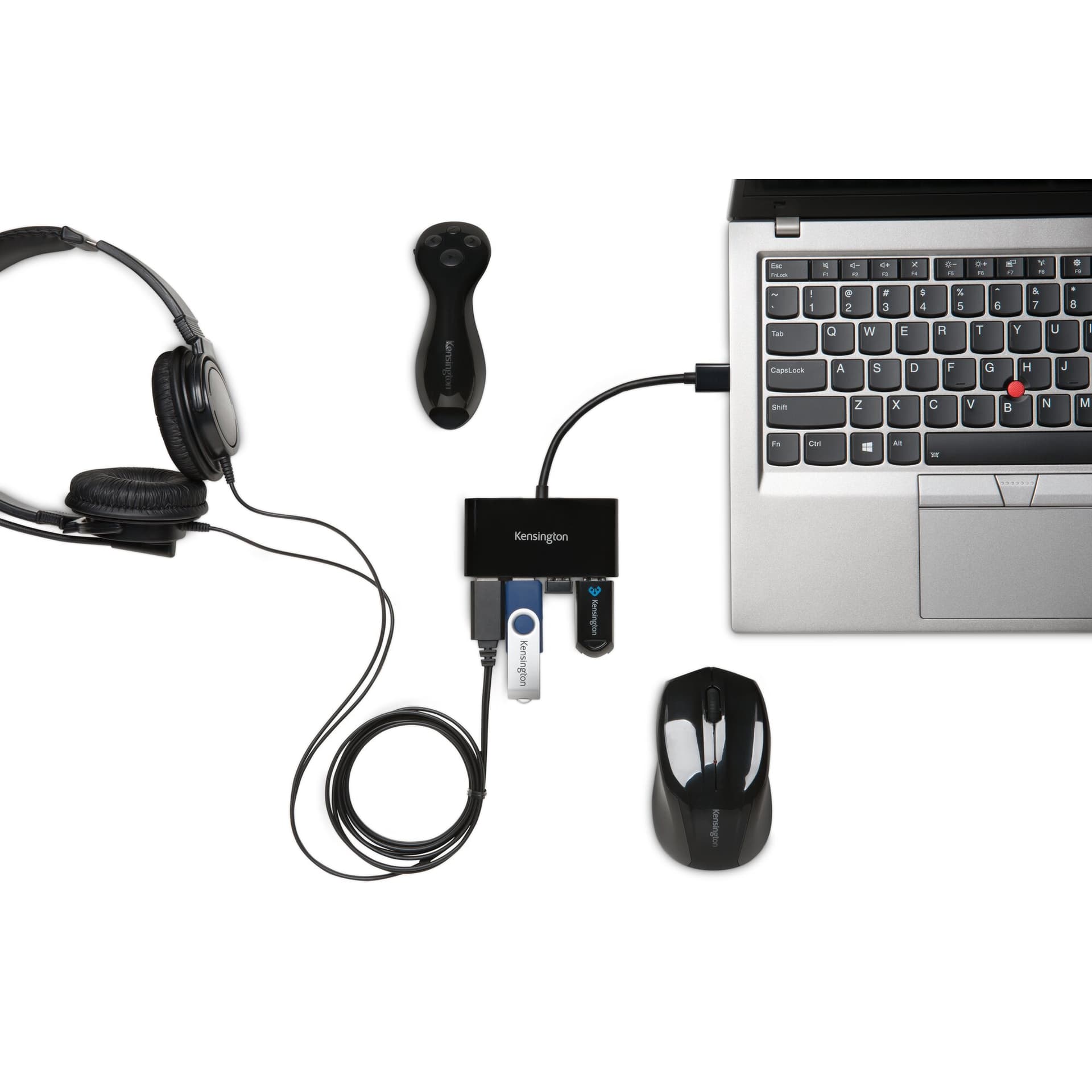 Kensington UH4000 Concentrador USB 3.0 de 4 portas — Preto — miniatura 3