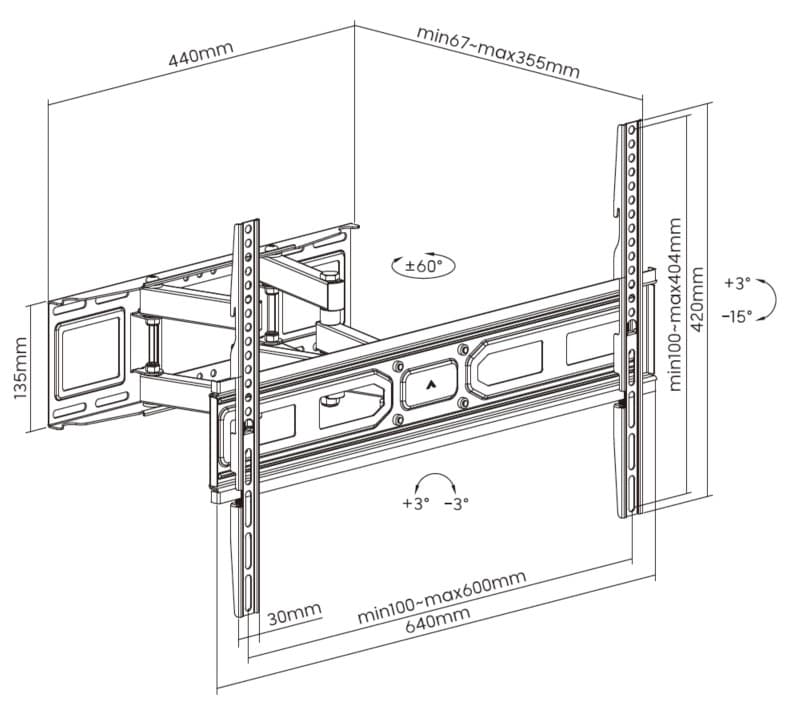 Equip 650337 Suporte de montagem de TV de movimento total de 37"-80” — miniatura 12