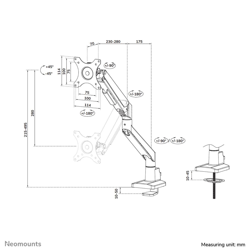Neomounts DS70-250WH1, miniatura 20