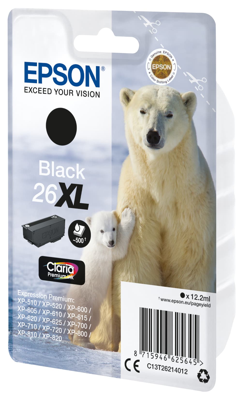 Epson 26XL Conjunto individual preto Claria Premium Urso polar, miniatura 8