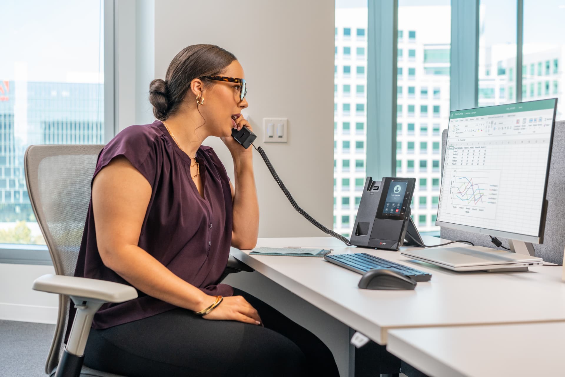 HP Poly Telefone Multimédia Empresarial Poly CCX 505 para Microsoft Teams com PoE — miniatura 4