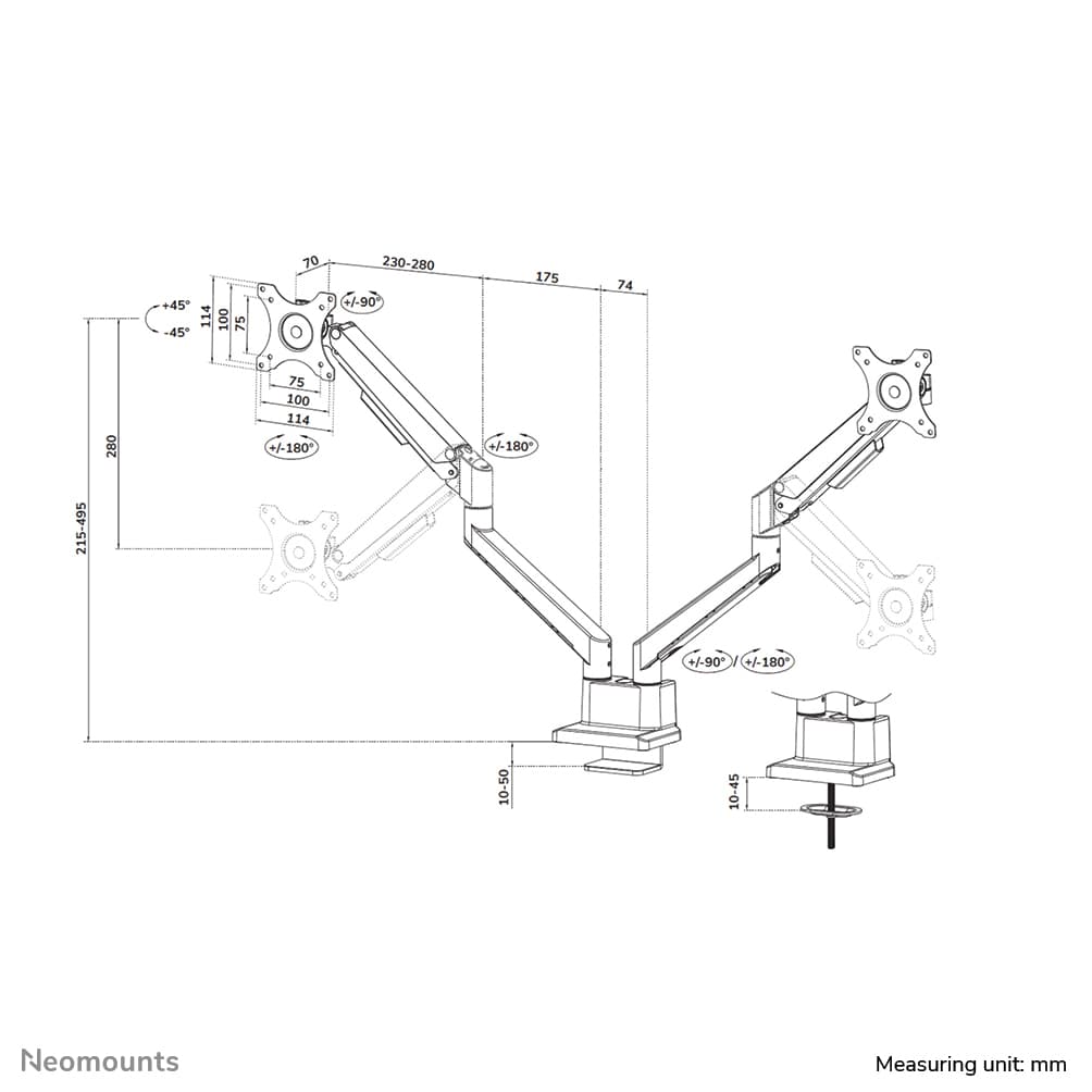 Neomounts DS70-250BL2, miniatura 20