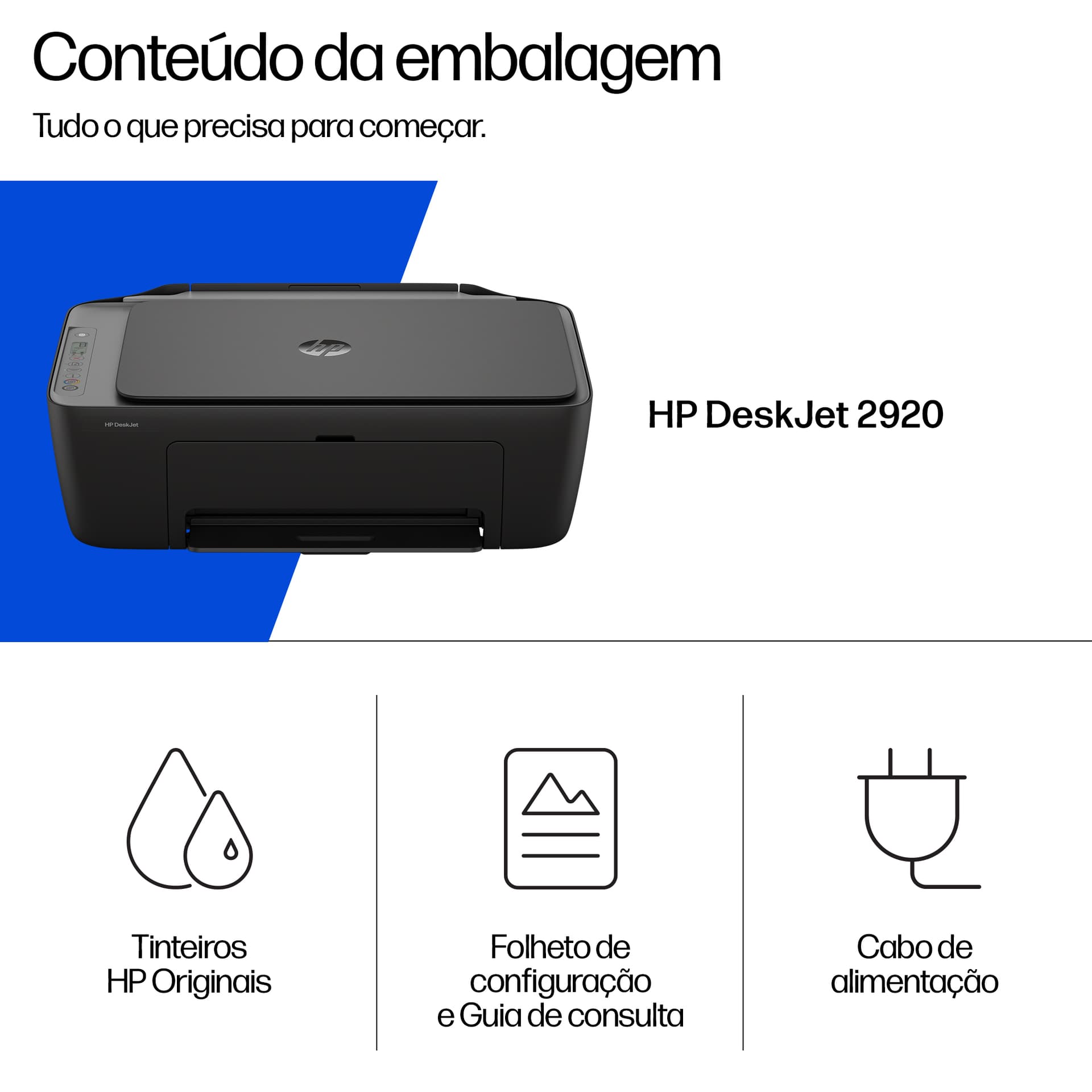 HP DeskJet 2920 Sem fios All-in-One Cor Impressora, Instant Ink — miniatura 4