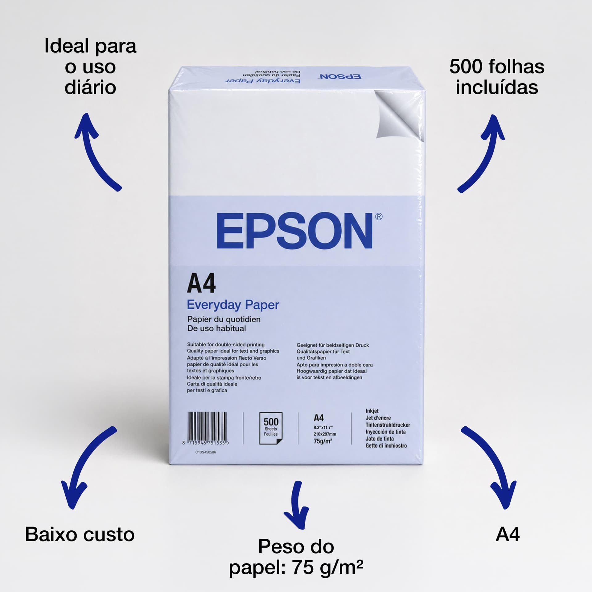 Epson Everyday Paper A4 75 g/m2, 500 folhas, miniatura 2