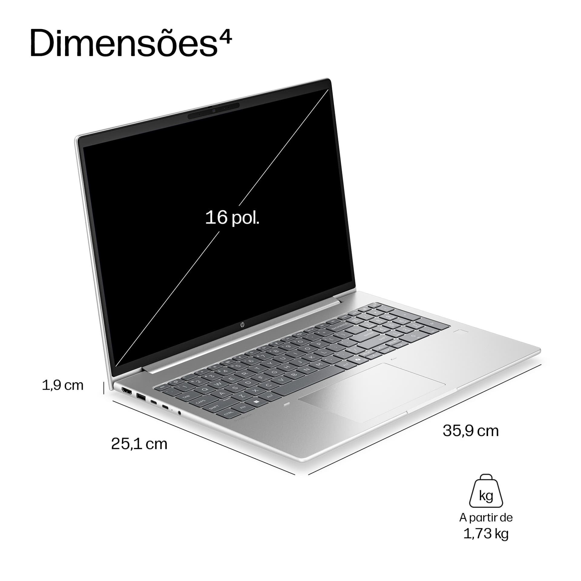 HP Probook 4 G2a 16 AI AMD Ryzen 5 230 16inch WUXGA AG LED UWVA 16GB DDR5 512GB SSD WEBCAM UMA FPS W11P 1Y, miniatura 5