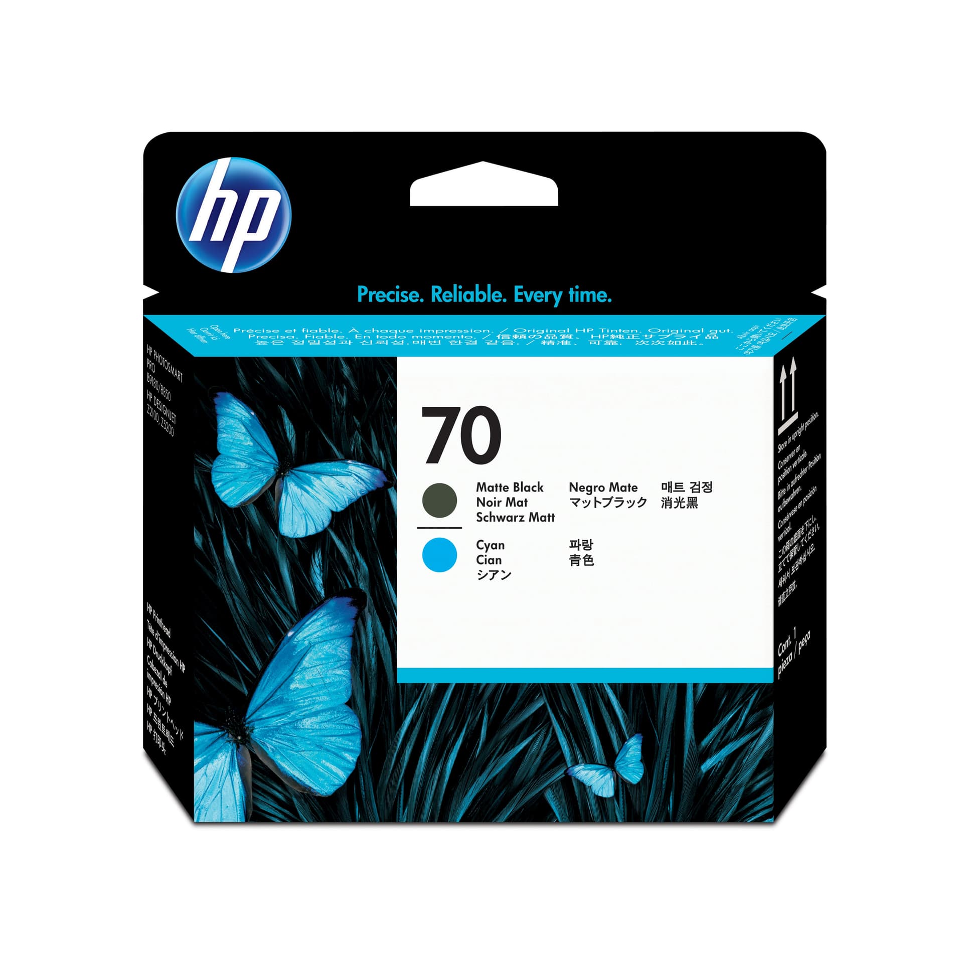 HP Cabeça de impressão 70 Preto Mate e Ciano — miniatura 1