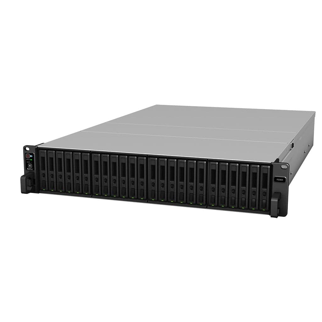 Synology FlashStation FS3600 - Servidor NAS - 24 baias - montável em bastidor - RAID (expansão de disco rígido) 0, 1, 5, 6, 10, JBOD, RAID F1 - RAM 16 GB - Gigabit Ethernet / 10 Gigabit Ethernet - iSCSI assistência - 2U — miniatura 2