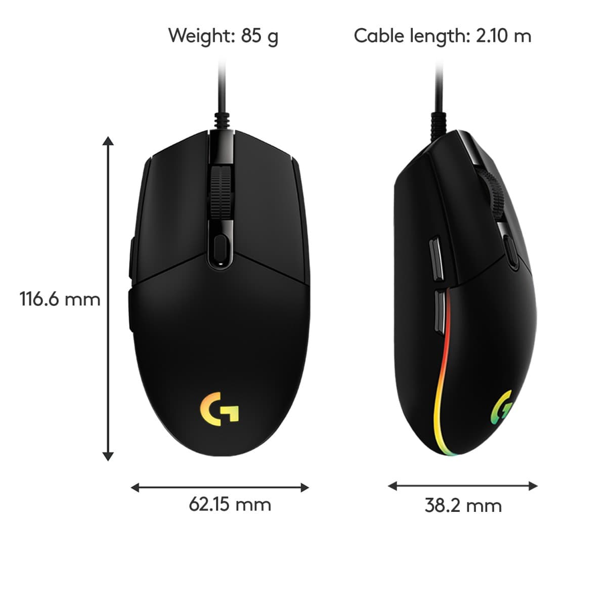 Logitech Gaming Mouse G203 LIGHTSYNC - Rato - óptico - 6 botões - com cabo - USB - preto, miniatura 8