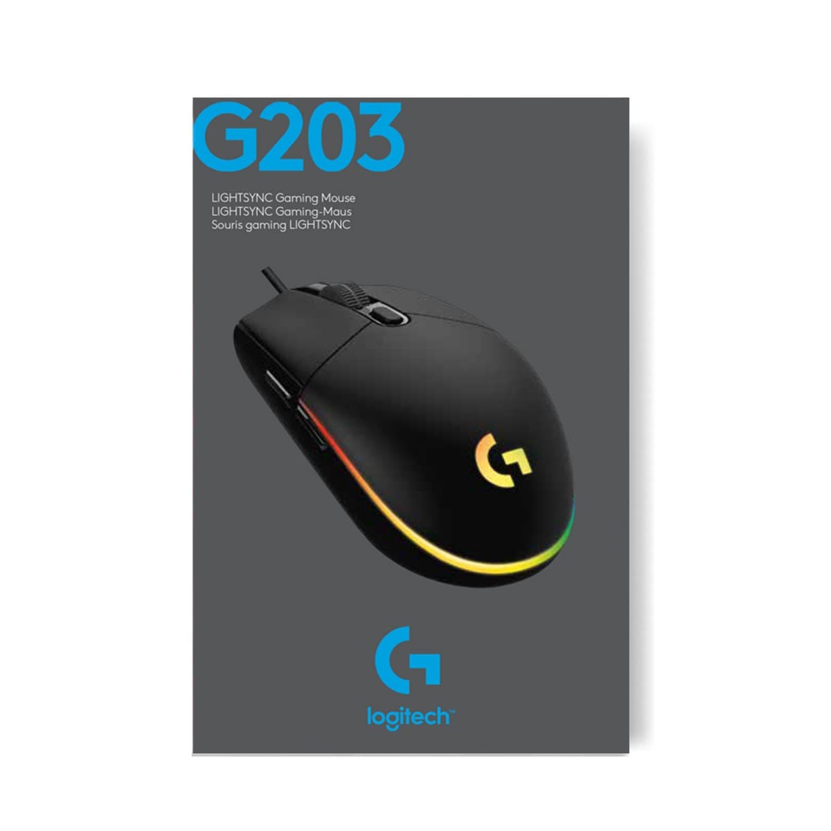 Logitech Gaming Mouse G203 LIGHTSYNC - Rato - óptico - 6 botões - com cabo - USB - preto, miniatura 10