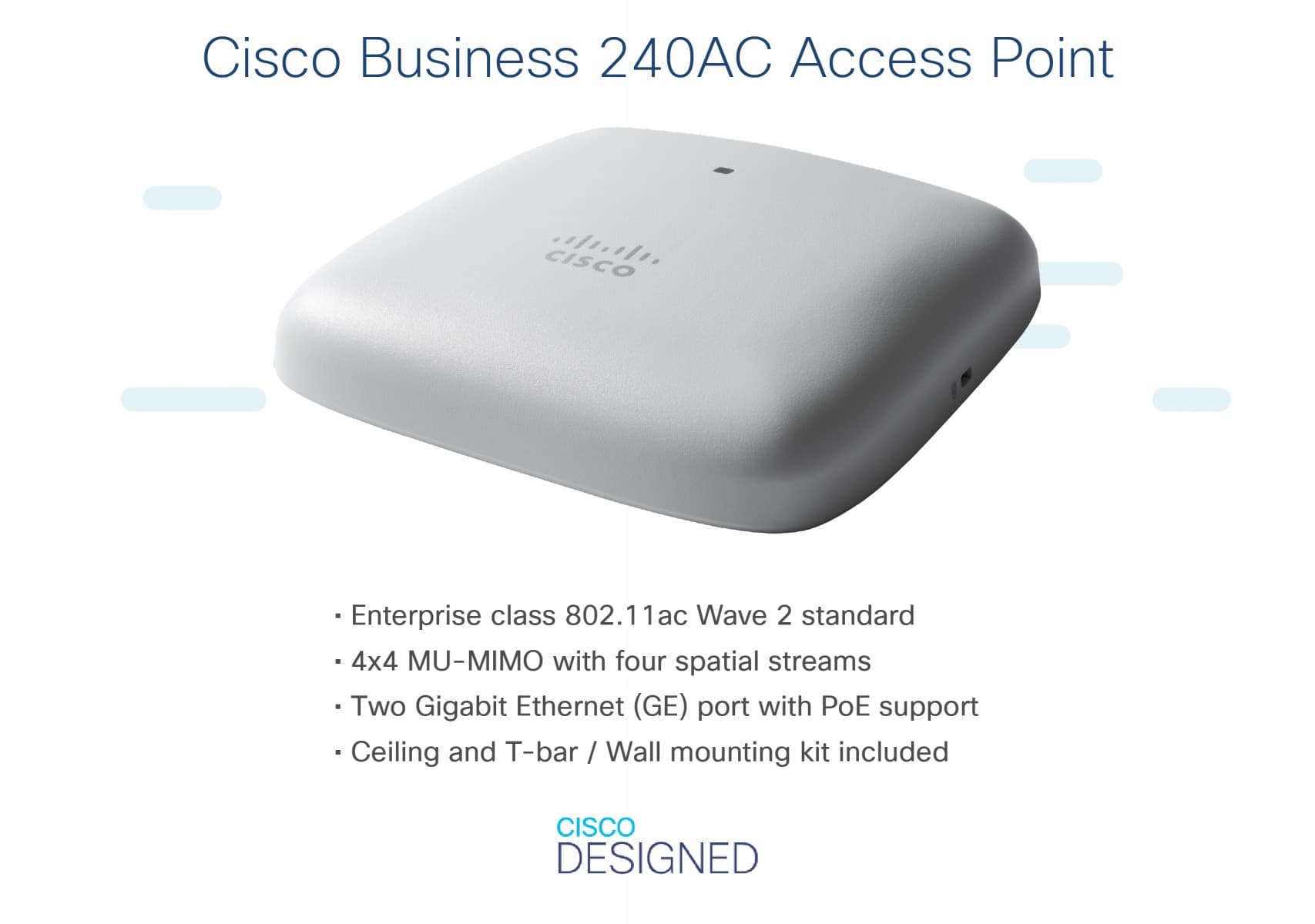 Cisco Business 240AC - Ponto de acesso sem fios - Wi-Fi 5 - 2.4 GHz, 5 GHz — miniatura 5