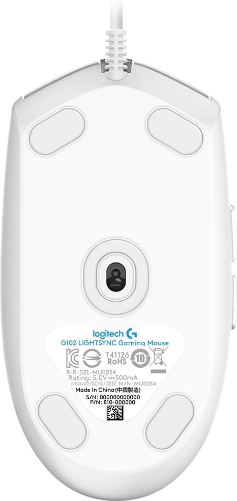 Logitech Gaming Mouse G102 LIGHTSYNC - Rato - para direita - óptico - 6 botões - com cabo - USB - branco — miniatura 5