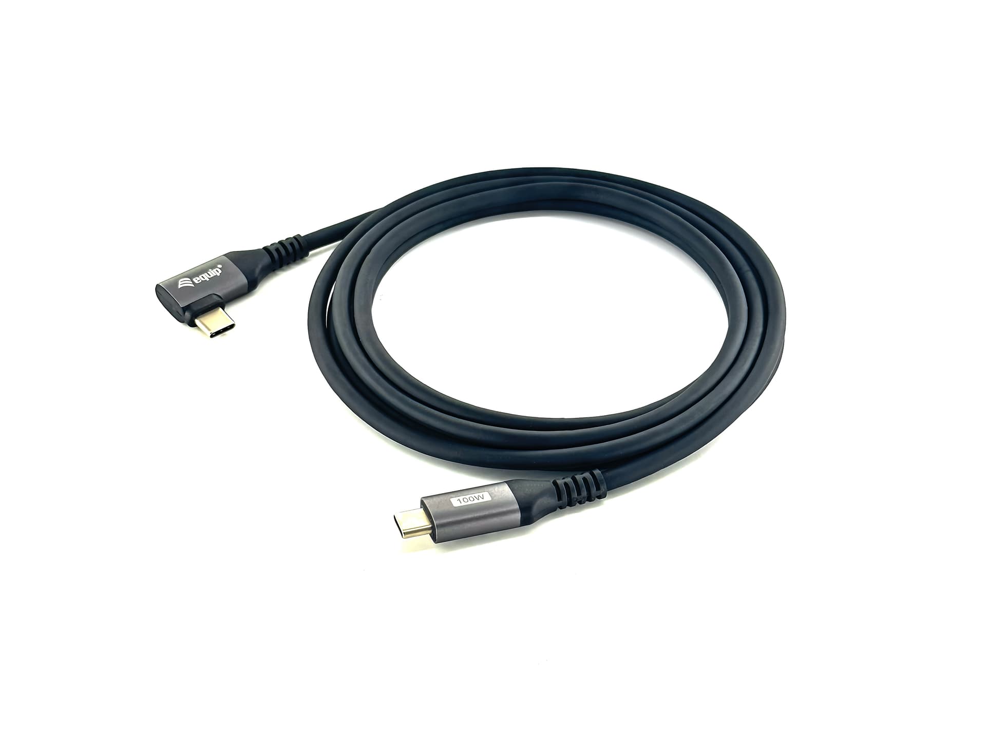 Equip 128891 Cabo USB 2.0 C para C com ângulo de 90°, M/M, 1,0 m, PD 100 W, preto — miniatura 1