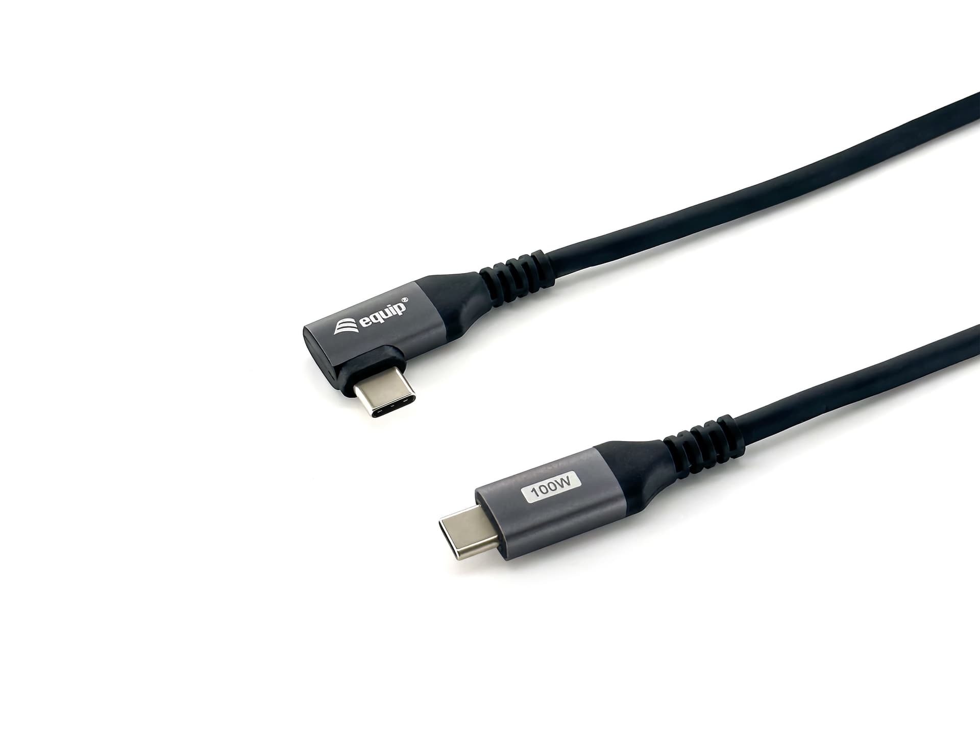 Equip 128891 Cabo USB 2.0 C para C com ângulo de 90°, M/M, 1,0 m, PD 100 W, preto — miniatura 2