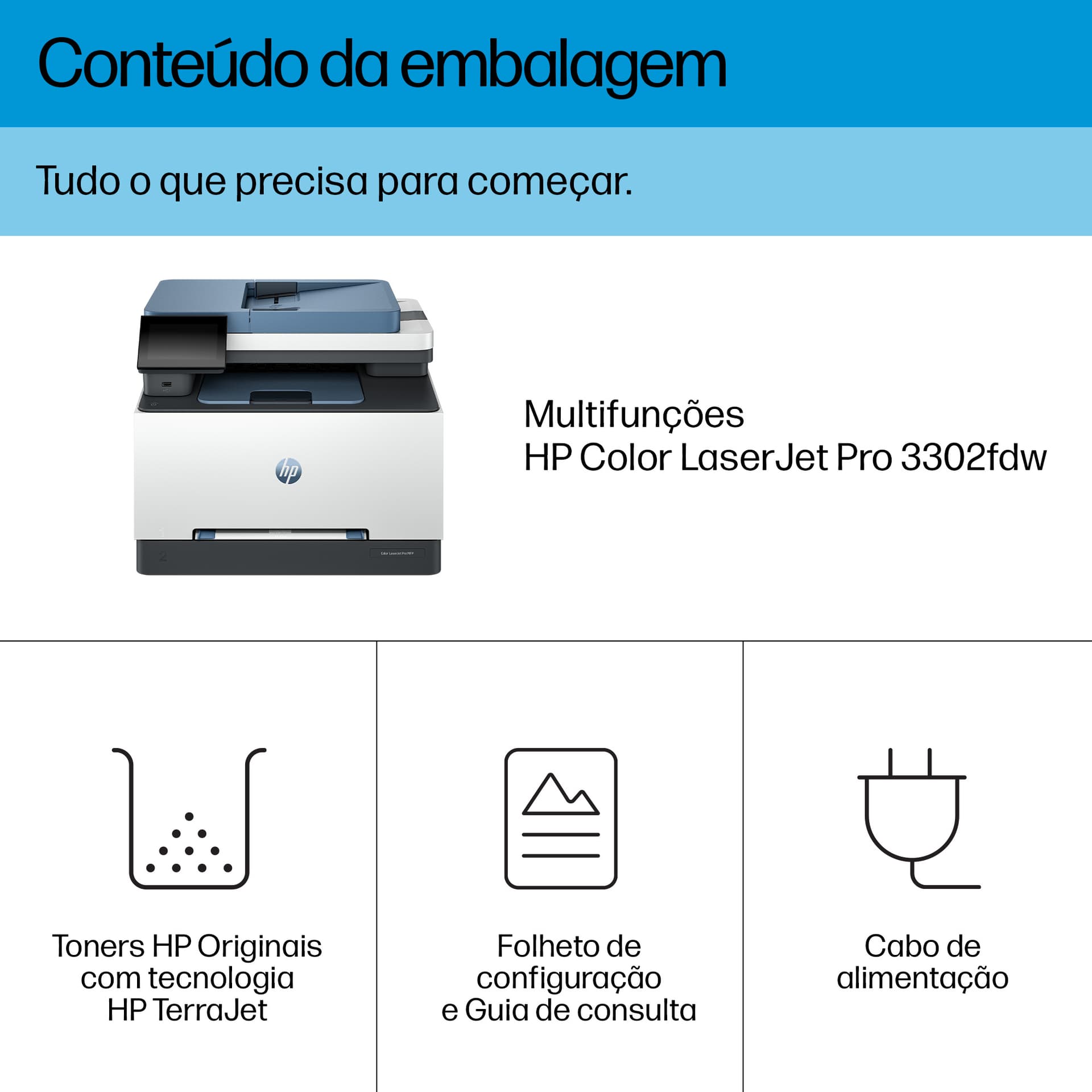 HP LaserJet Pro 3302fdw Sem fios Multifunction Cor Impressora, Copiadora, Scanner; Frente e verso — miniatura 4