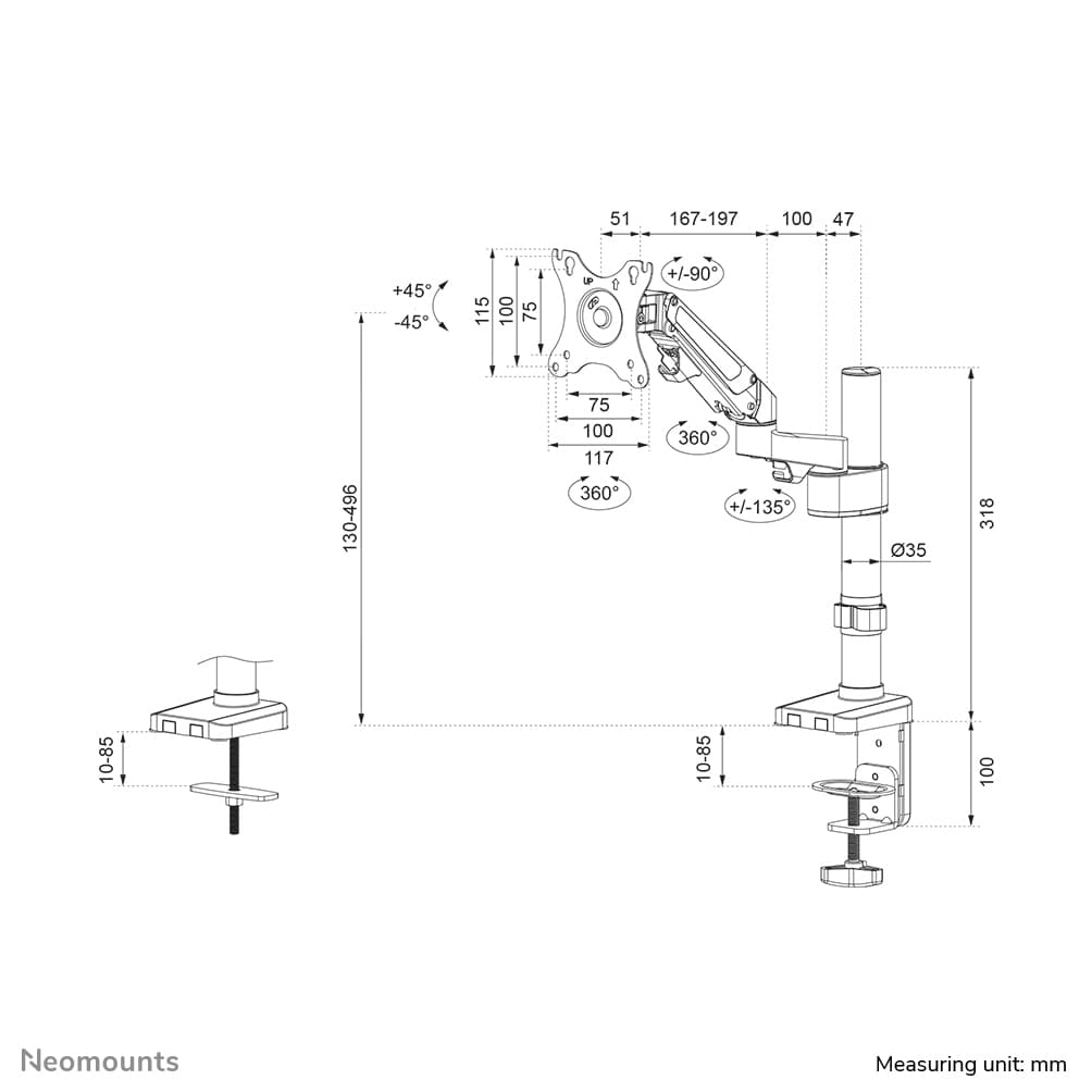 Neomounts DS70-750BL1, miniatura 19