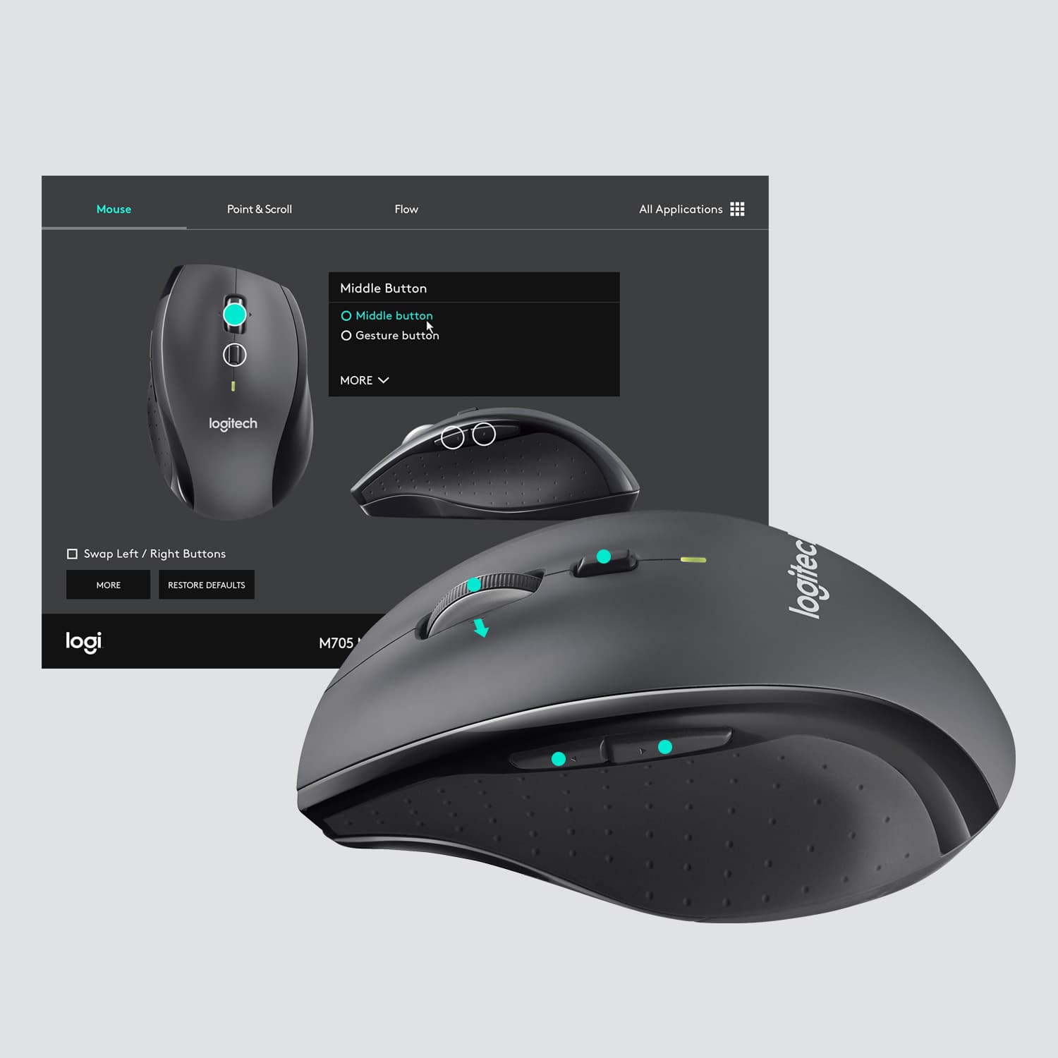 Logitech Customizable Mouse M705 — miniatura 4