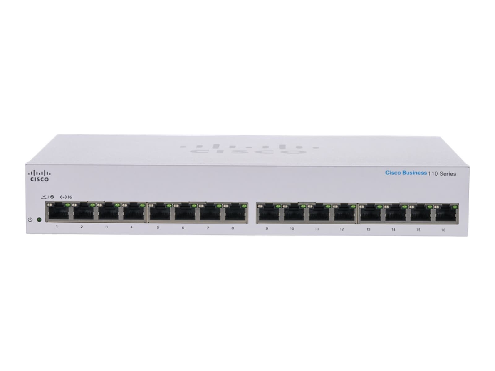 Cisco Business 110 Series 110-16T - Interruptor - sem gestão - 16 x 10/100/1000 - montável em trilho, desktop, montável na parede — miniatura 2