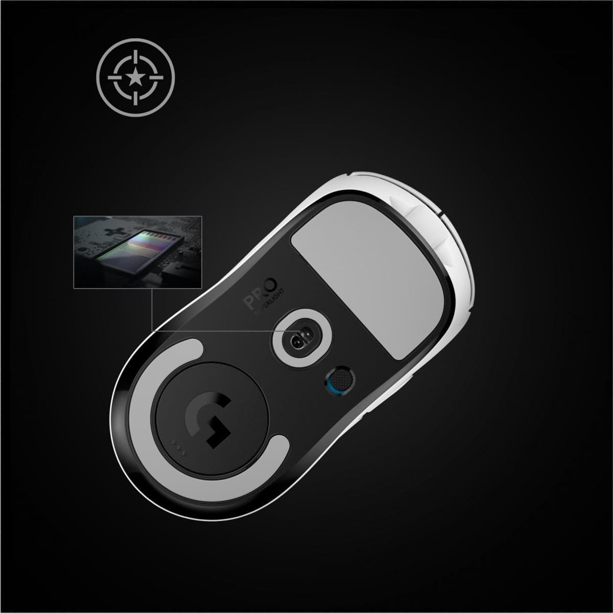 Logitech PRO X SUPERLIGHT Wireless Gaming Mouse - Rato - óptico - 5 botões - sem fios - 2.4 GHz - recetor USB Logitech LIGHTSPEED - branco — miniatura 5