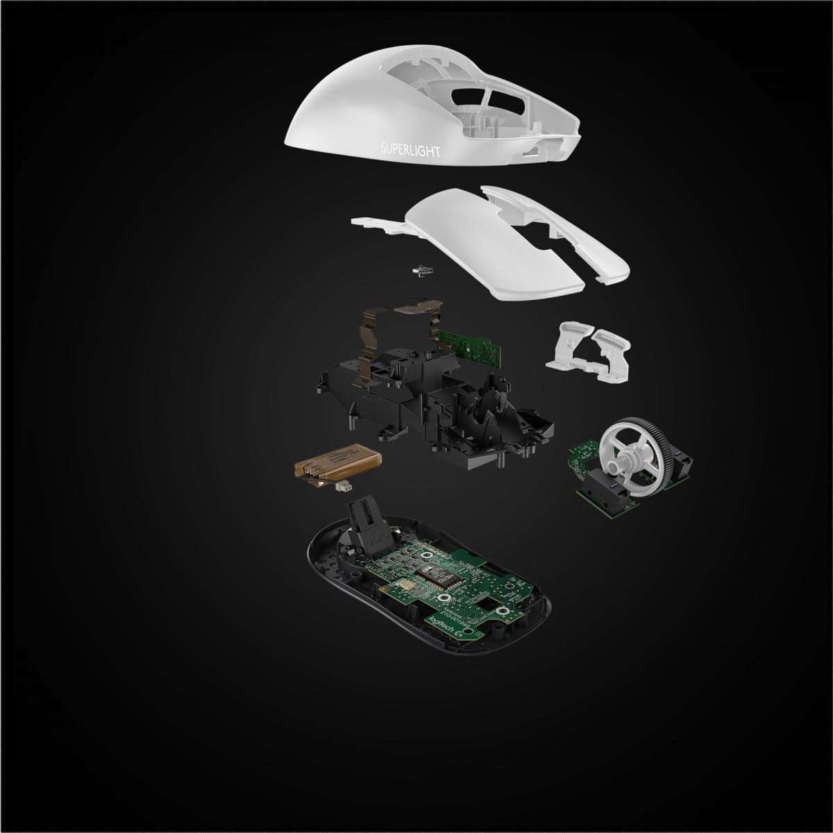 Logitech PRO X SUPERLIGHT Wireless Gaming Mouse - Rato - óptico - 5 botões - sem fios - 2.4 GHz - recetor USB Logitech LIGHTSPEED - branco — miniatura 7