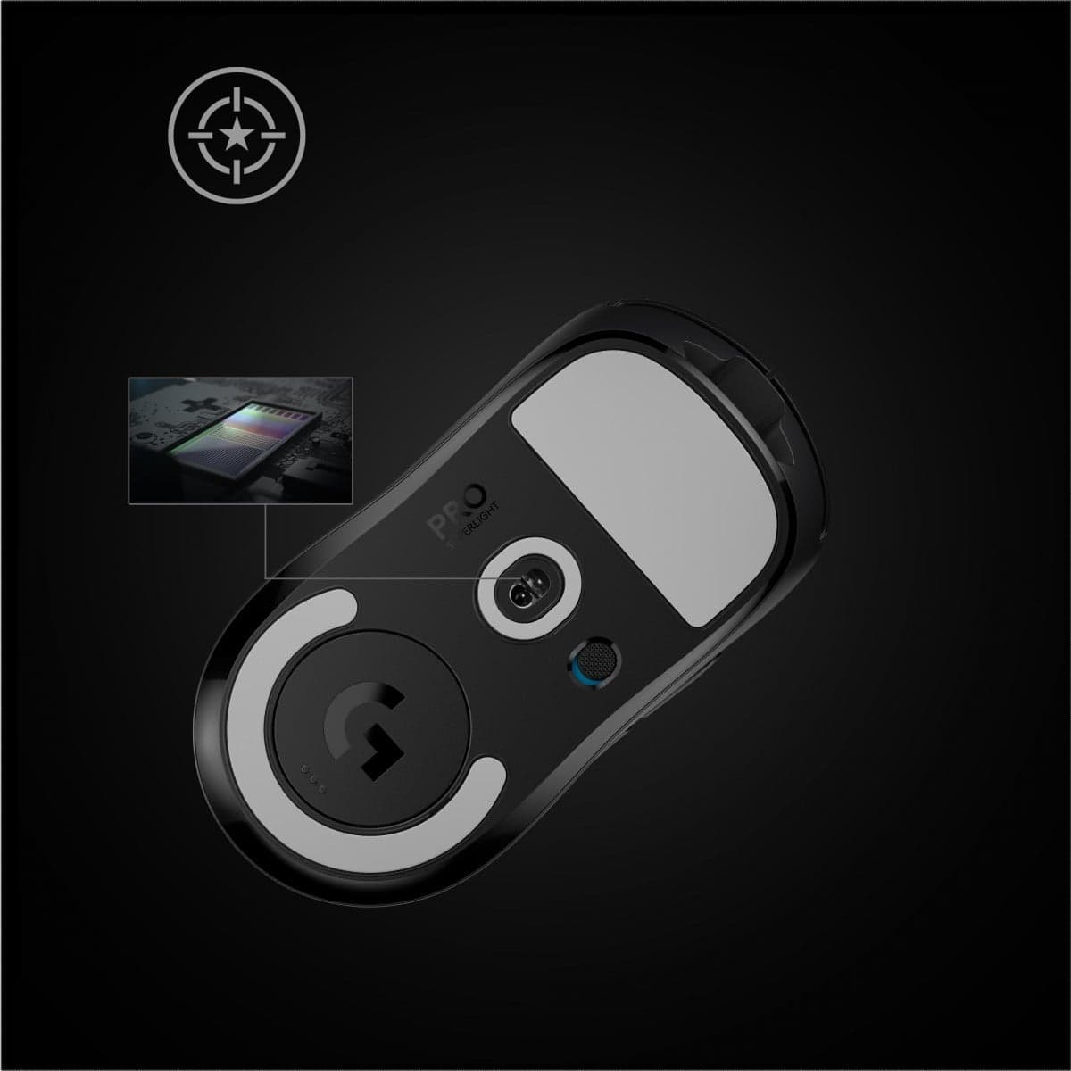 Logitech PRO X SUPERLIGHT Wireless Gaming Mouse - Rato - óptico - 5 botões - sem fios - 2.4 GHz - recetor USB Logitech LIGHTSPEED - preto — miniatura 5