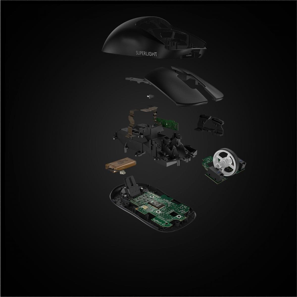 Logitech PRO X SUPERLIGHT Wireless Gaming Mouse - Rato - óptico - 5 botões - sem fios - 2.4 GHz - recetor USB Logitech LIGHTSPEED - preto — miniatura 7