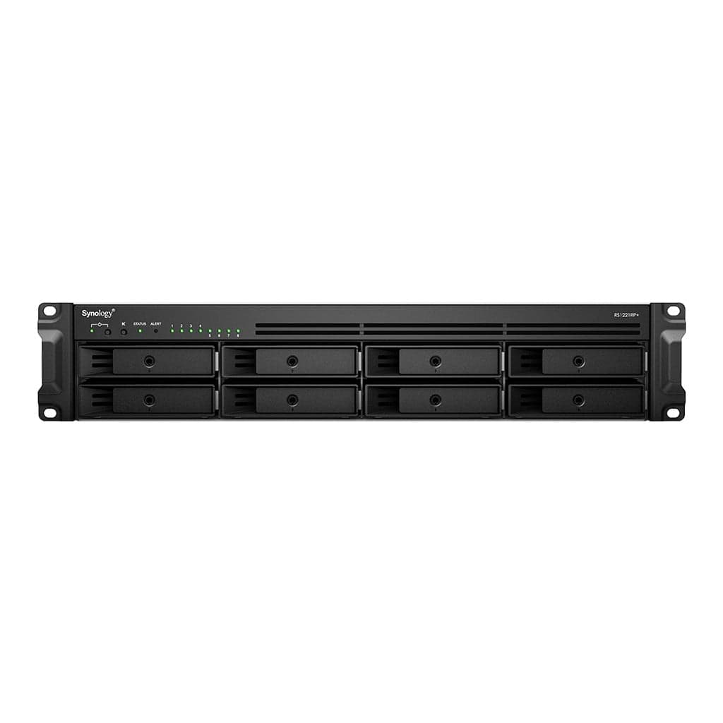 Synology RackStation RS1221RP+ - Servidor NAS - 8 baias - montável em bastidor - SATA 6Gb/s - RAID (expansão de disco rígido) 0, 1, 5, 6, 10, JBOD, 5 hot spare, 6 sobressalentes, reserva 10, 1 reserva - RAM 4 GB - Gigabit Ethernet - iSCSI assistência — miniatura 1