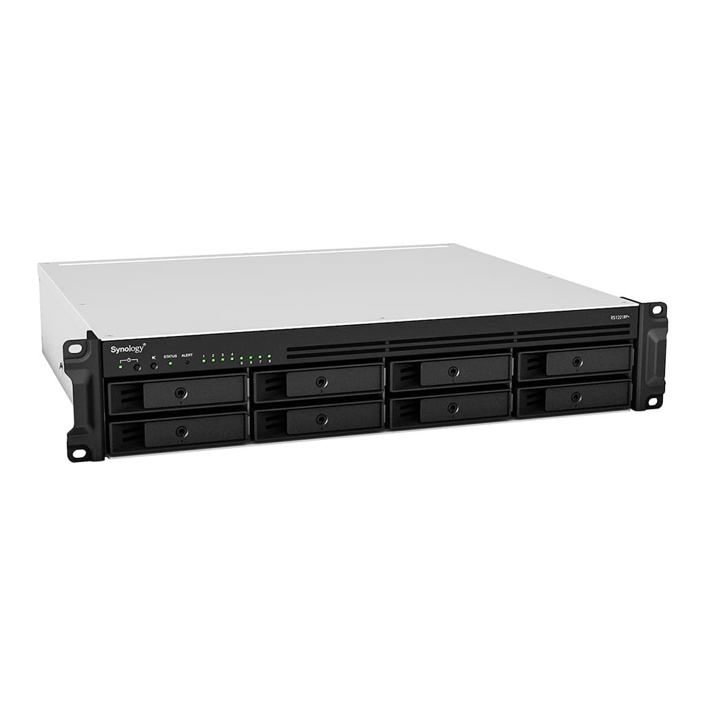 Synology RackStation RS1221RP+ - Servidor NAS - 8 baias - montável em bastidor - SATA 6Gb/s - RAID (expansão de disco rígido) 0, 1, 5, 6, 10, JBOD, 5 hot spare, 6 sobressalentes, reserva 10, 1 reserva - RAM 4 GB - Gigabit Ethernet - iSCSI assistência — miniatura 6