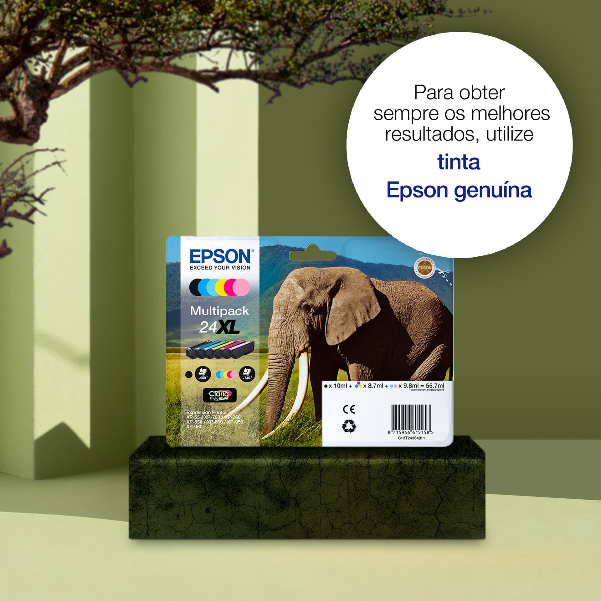 Epson Elephant 24XL Tinta multipack de 6 cores Claria Photo HD Elefante, miniatura 3