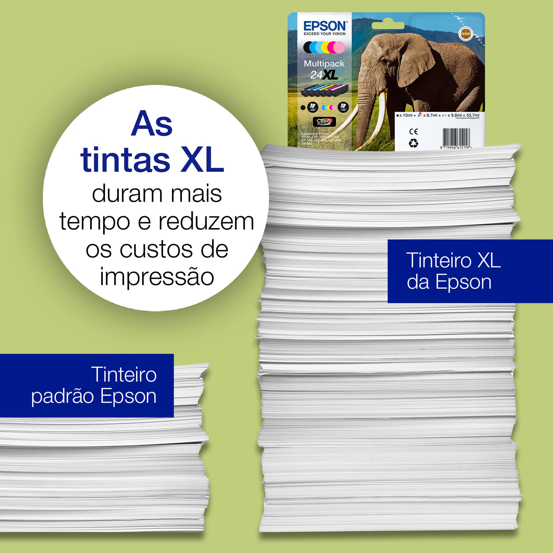 Epson Elephant 24XL Tinta multipack de 6 cores Claria Photo HD Elefante, miniatura 4