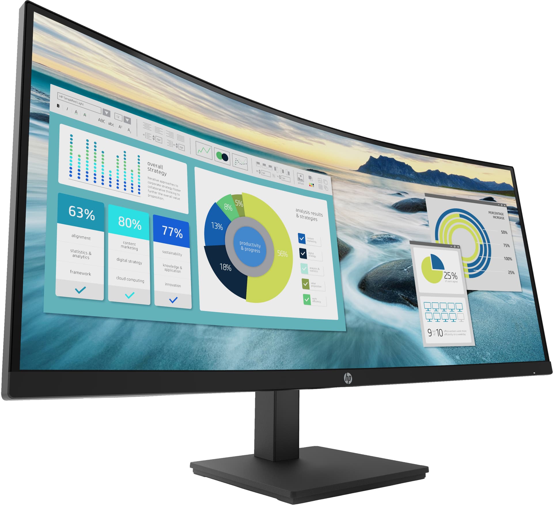 HP Monitor curvo WQHD P34hc G4 com USB-C — miniatura 2