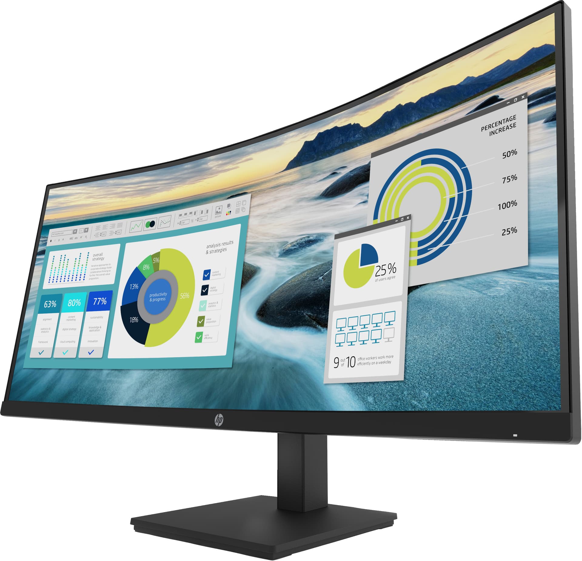 HP Monitor curvo WQHD P34hc G4 com USB-C — miniatura 3