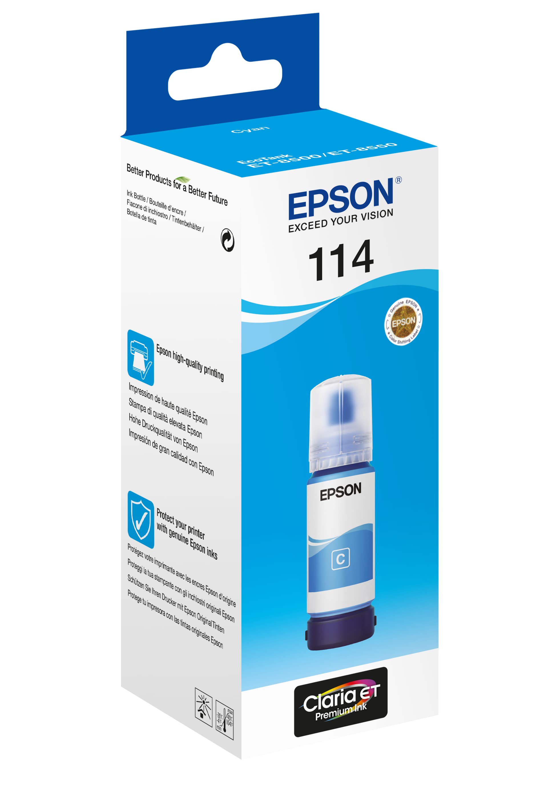 Epson 114 EcoTank Cyan ink bottle — miniatura 1