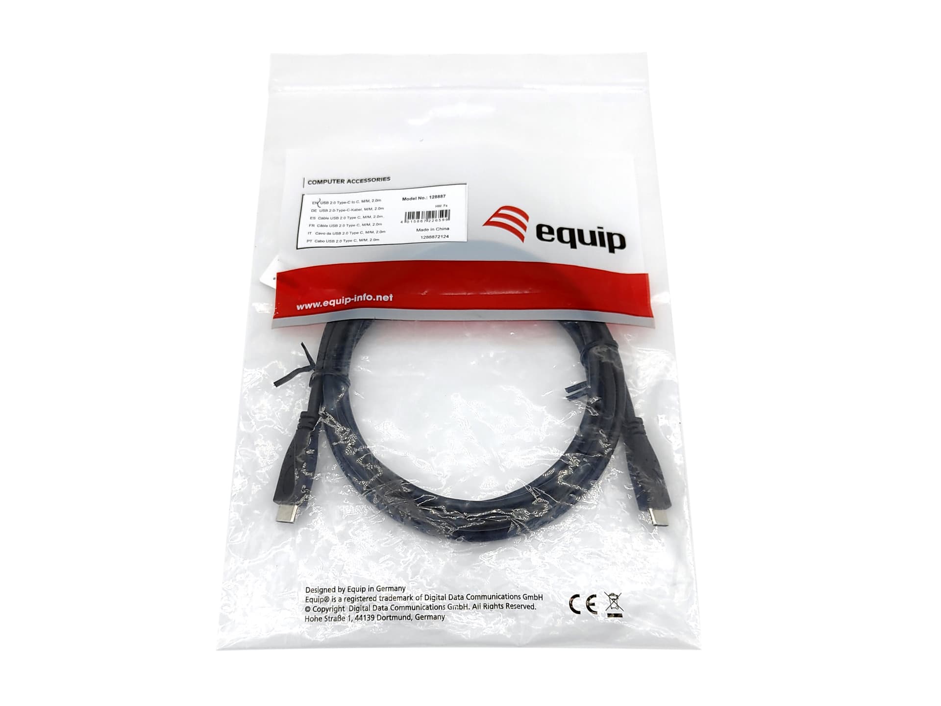 Equip Cabo USB 2.0 C para C, M/M, 2,0 m, PD 60W — miniatura 3