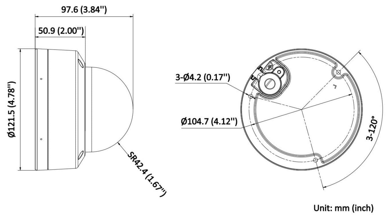 Hikvision DS-2CD1743G2-LIZU 2.8-12mm PL 4 MP Dual Light MD 2.0 Câmera de Rede Dome Varifocal, miniatura 5