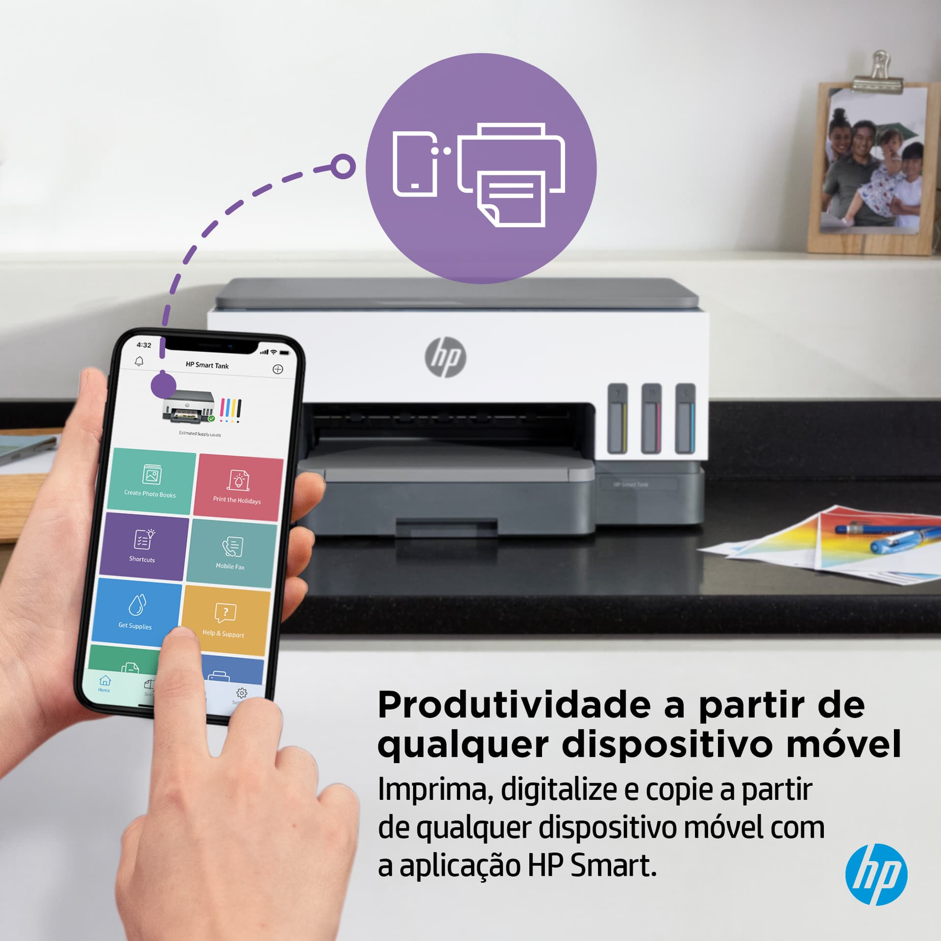 HP Smart Tank 7005 Sem fios All-in-One Cor Impressora, Impressão frente e verso; Copiadora, scanner — miniatura 9