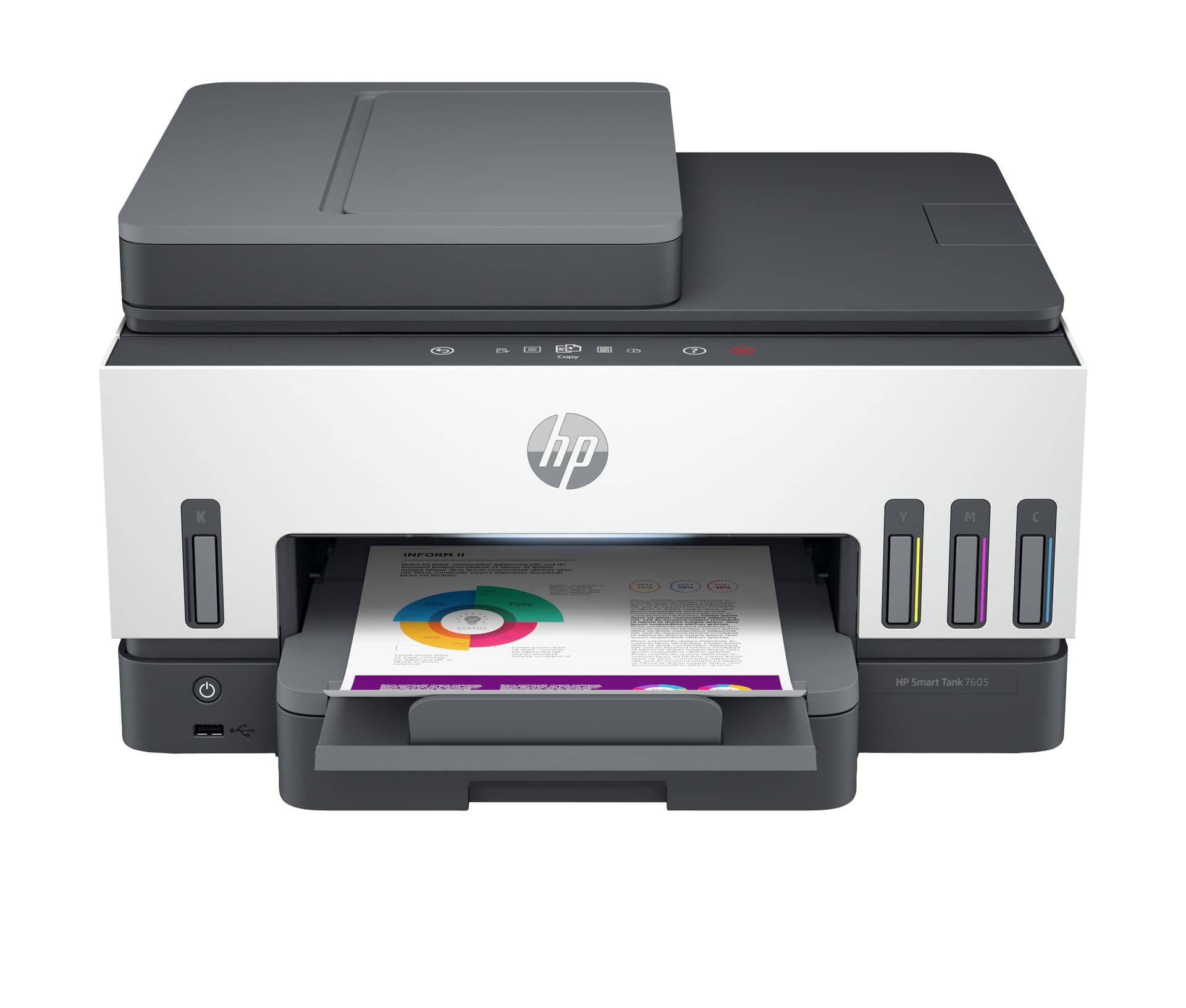 HP Smart Tank 7605 Sem fios All-in-One Cor Impressora, Impressão frente e verso; Copiadora, scanner — miniatura 1