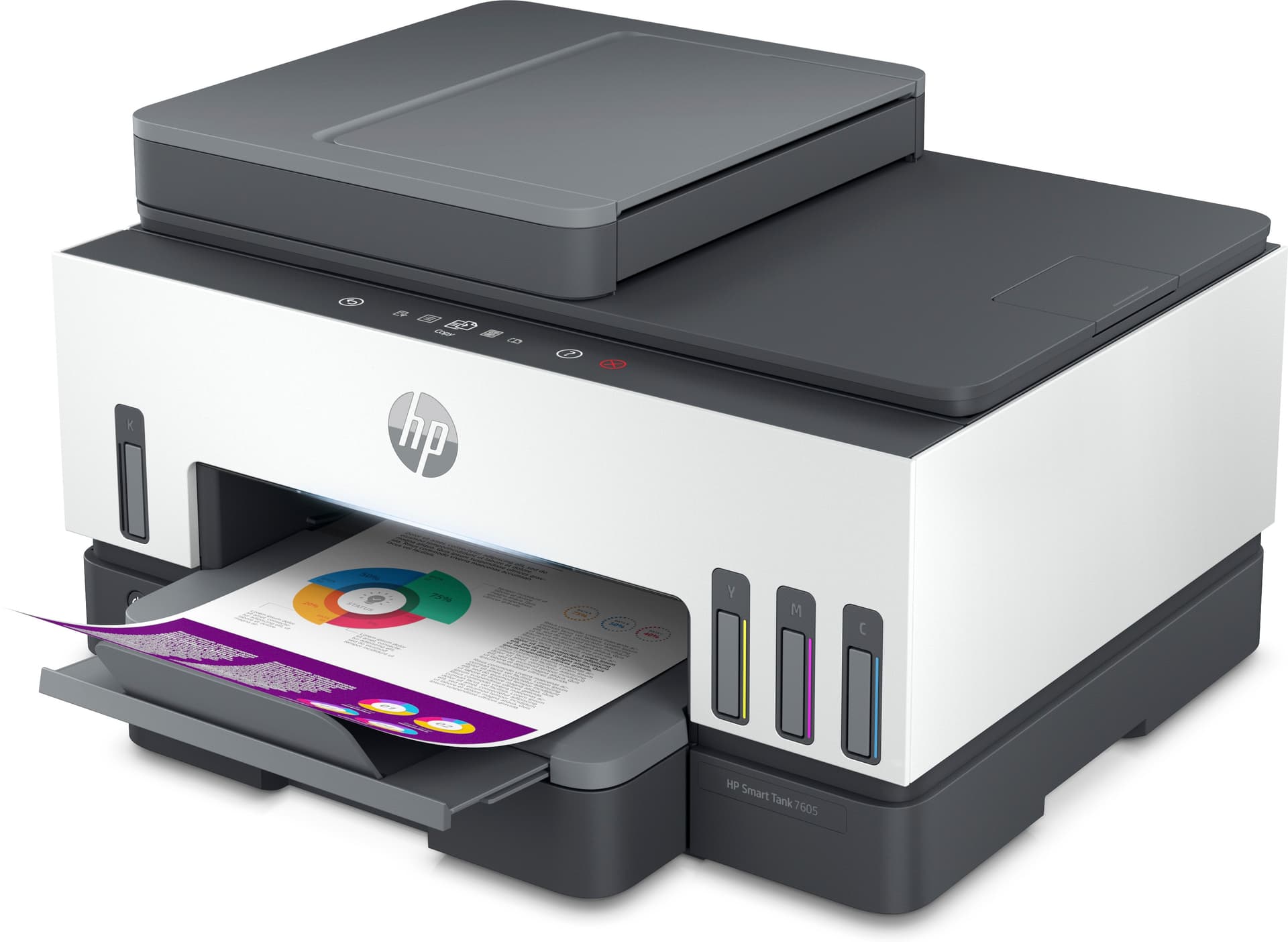 HP Smart Tank 7605 Sem fios All-in-One Cor Impressora, Impressão frente e verso; Copiadora, scanner — miniatura 2
