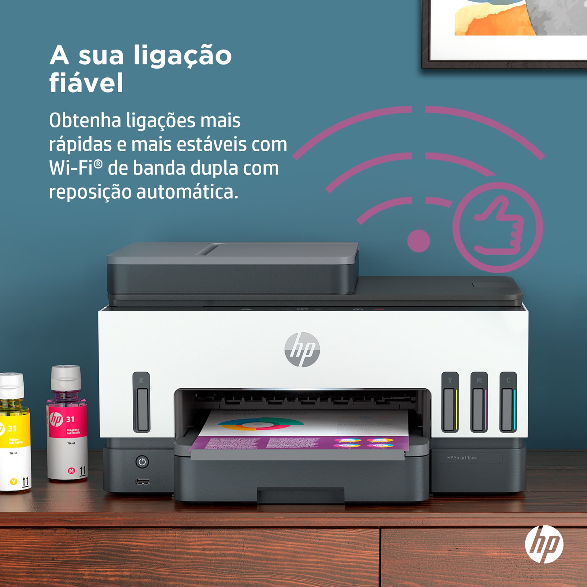 HP Smart Tank 7605 Sem fios All-in-One Cor Impressora, Impressão frente e verso; Copiadora, scanner — miniatura 11
