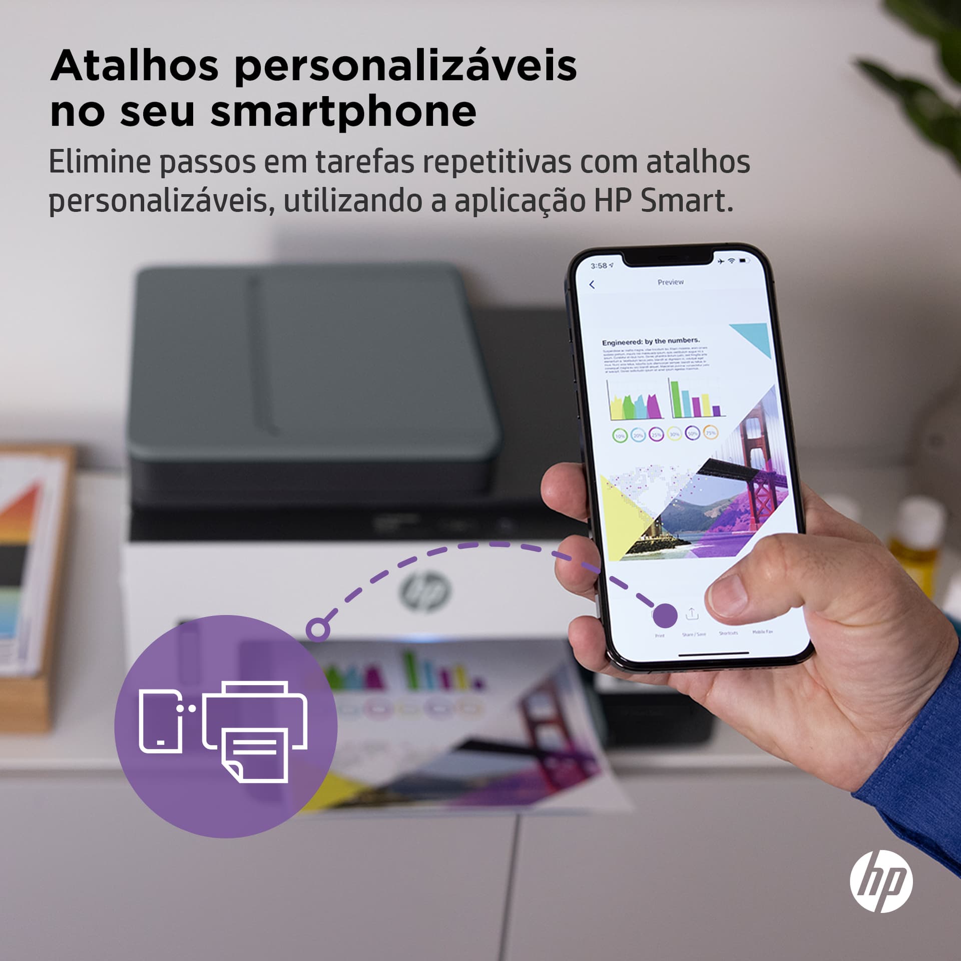 HP Smart Tank 7605 Sem fios All-in-One Cor Impressora, Impressão frente e verso; Copiadora, scanner — miniatura 8