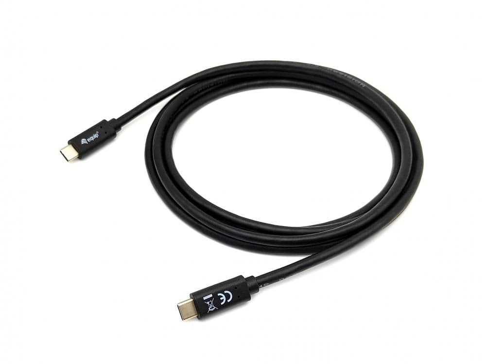 EQUIP CABO USB USB 3.2 GEN 1 C TO C M/M 5G TRANSFER 3ª 1.0MT BLACK — miniatura 1