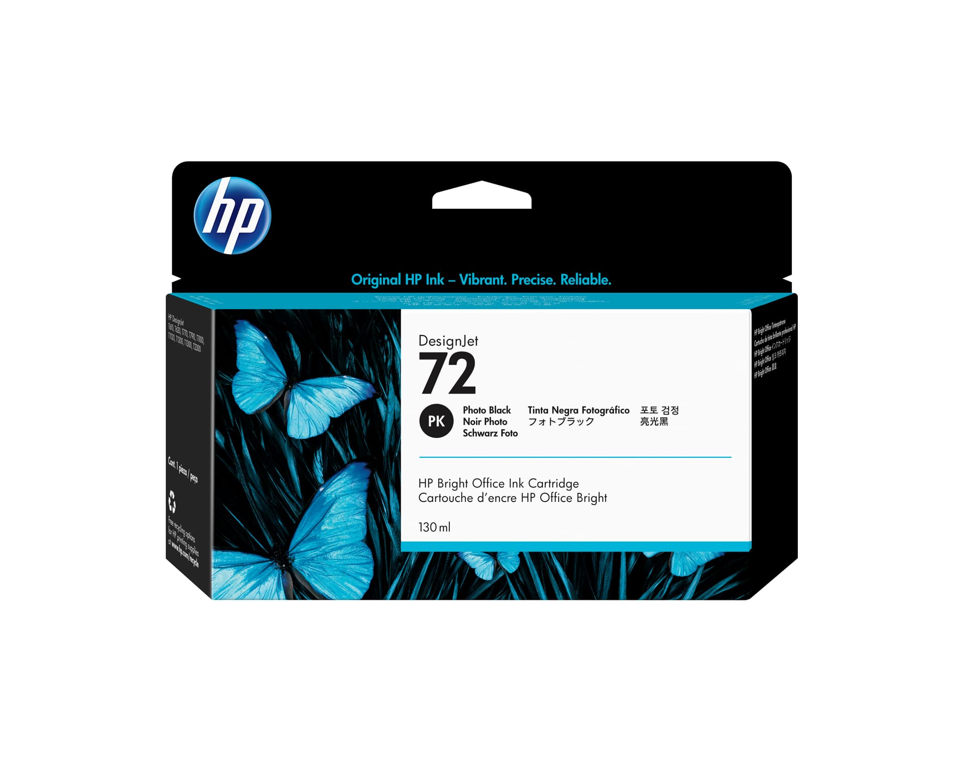 HP Tinteiro fotográfico 72 Preto de 130 ml, miniatura 1