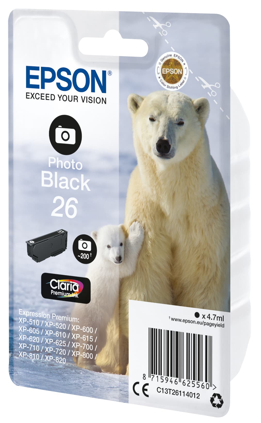 Epson Polar bear 26 Conjunto individual preto fotográfica Claria Premium Urso polar, miniatura 8