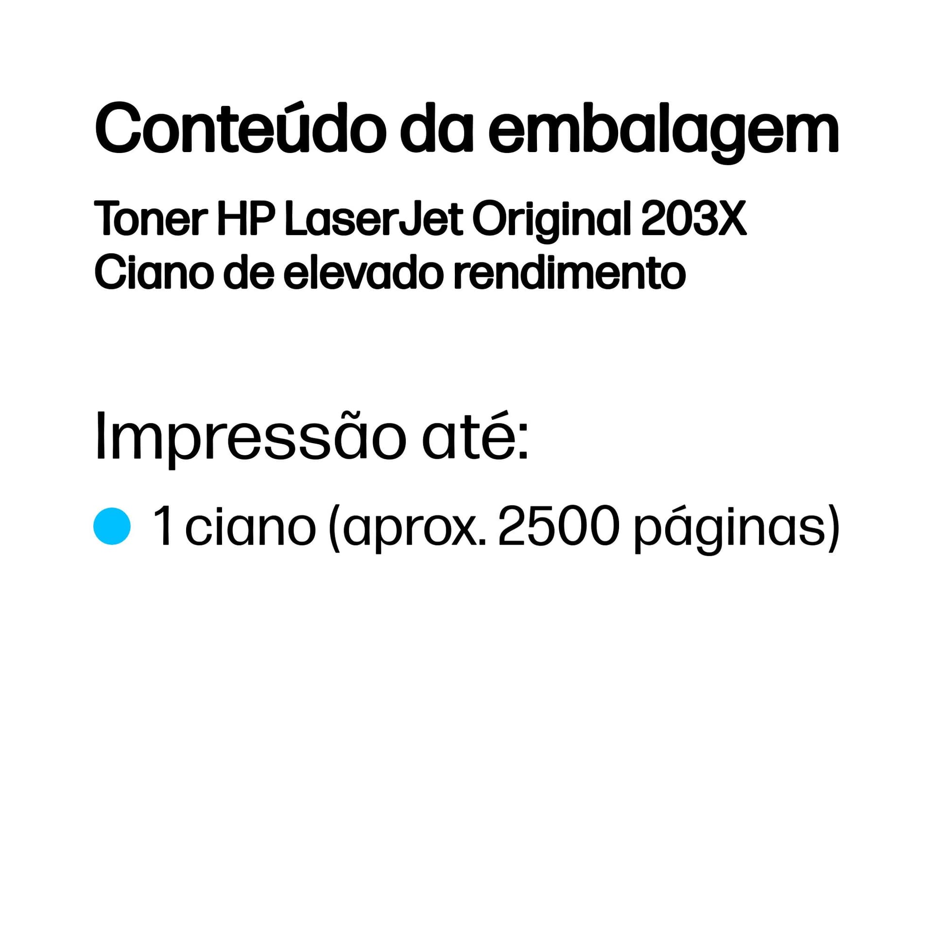 HP Toner LaserJet Original 203X Ciano de elevado rendimento, miniatura 3